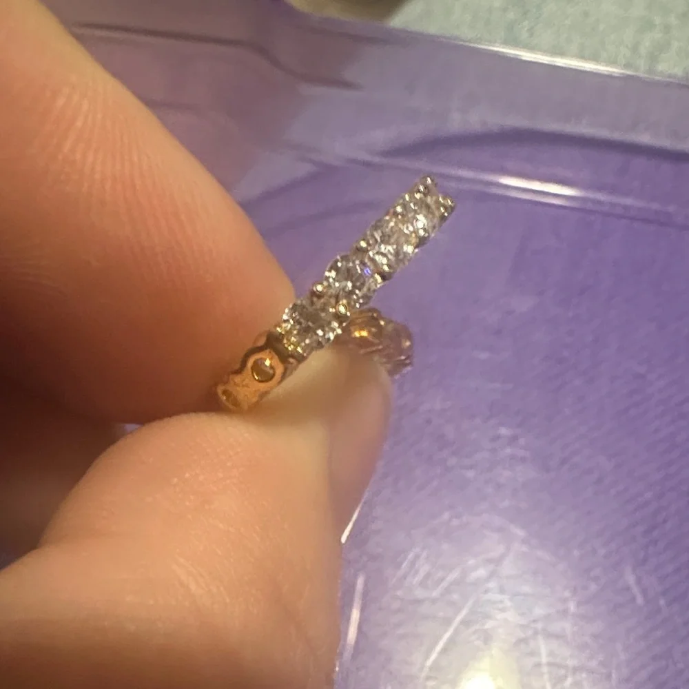 925 CZ Hoop Earrings - Picture 2 of 3